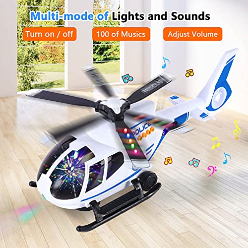 Ele Eleoption Airplane Toy With Infrared Remote Control Plane Toys Helicopter With Lights And Music For 3 4 5 6 7 8 Year Old Boys Girls Gift White #TOP1