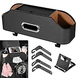 SMALLSHS Car Seat Back Organizer with 2 Drink Cup Holder, Cell Phone Holders, Hooks and Tissue Box, Car Travel Accessories, Vehicle Multifunctional Storage Box for Kids and Adults, Travel and Road