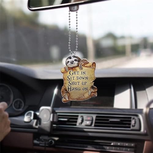 Adorno de perezoso para automóvil, adorno colgante de espejos interiores automotrices, colgante de auto para colgar en el árbol de Navidad,