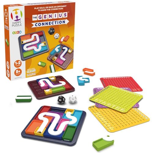 The Happy Puzzle Company The Genius Connection Board Game STEM Logic Puzzle Challenges for Family Game Night Fun & Educational for Adults & Kids Ages 6+
