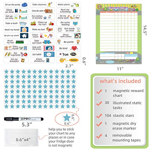 Tabela de recompensas para crianças, 11in x 14.5in Green