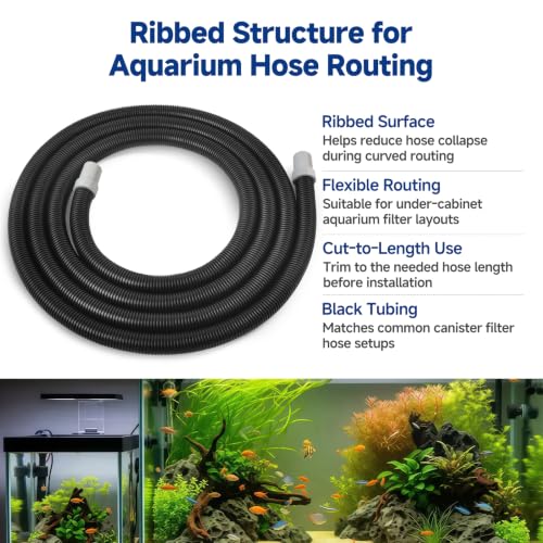Image of A20015 Ribbed Hosing 9.8 ft / 3 m x 17 mm Canister Filter Hose | Replacement Part Compatible with Fluval 407 307 306 406 305 405 Filters Suitable for A446 A449 A212 A217 A211 A216