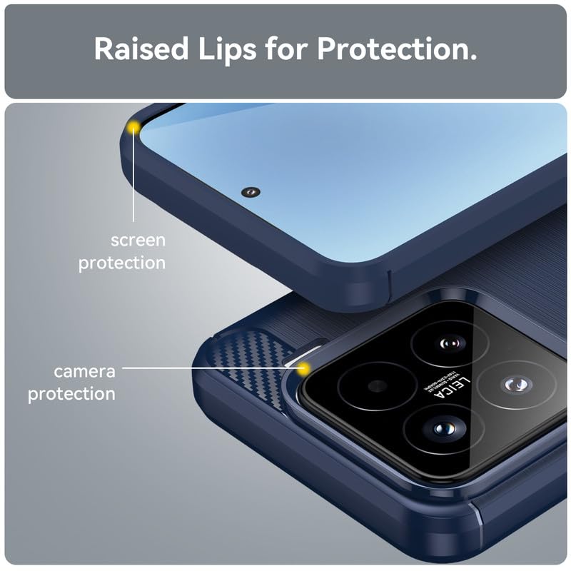 Image of Hybrid Carbon Fiber Back Case for Xiaomi Mi 15 (Blue)
