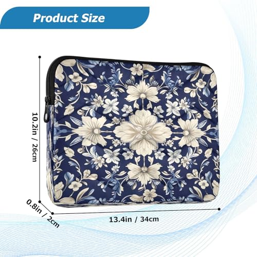 Funda para portátil floral azul 13-14 pulgadas miniatura 3