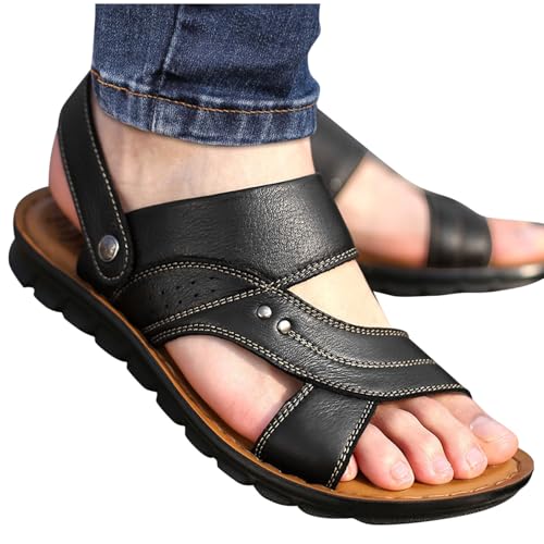 Leather Sandals for Men Soft Outdoor Sports Sandal Breathable Orthopedic Slippers with Non-Slip Sole Comfortable Shoes Footwear3