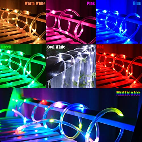 RUICHEN Solar Rope Lights Outdoor String Lights, 16.5 Ft 50 LED Tube Light Waterproof Copper Wire Fairy Lights for Garde - Additional View