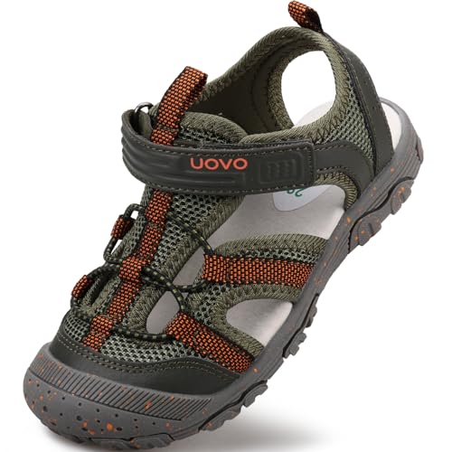 UOVO Boys Girls Summer Water Sandals Closed Toe Lightweight Outdoor Sport Shoes(Toddler/Little Kid/Big Kid)