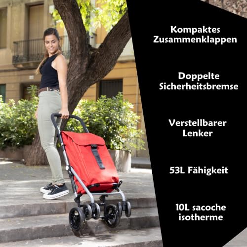 Carlett – Classic Duo Lett430 | Zusammenklappbarer Einkaufswagen | 4-Rad-Einkaufswagen |...