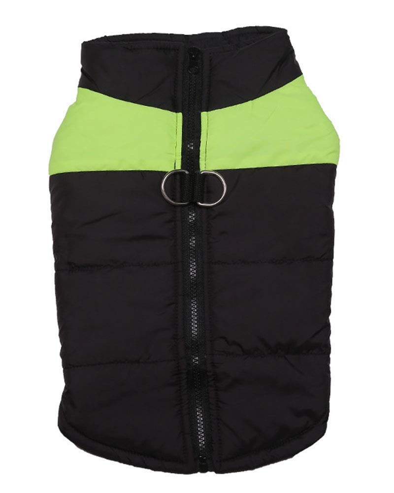Waterproof Dog Coat Jacke Snowsuit Reflective Winter Warm Padded Vest Clothes for Small Medium Large Dogs Green L
