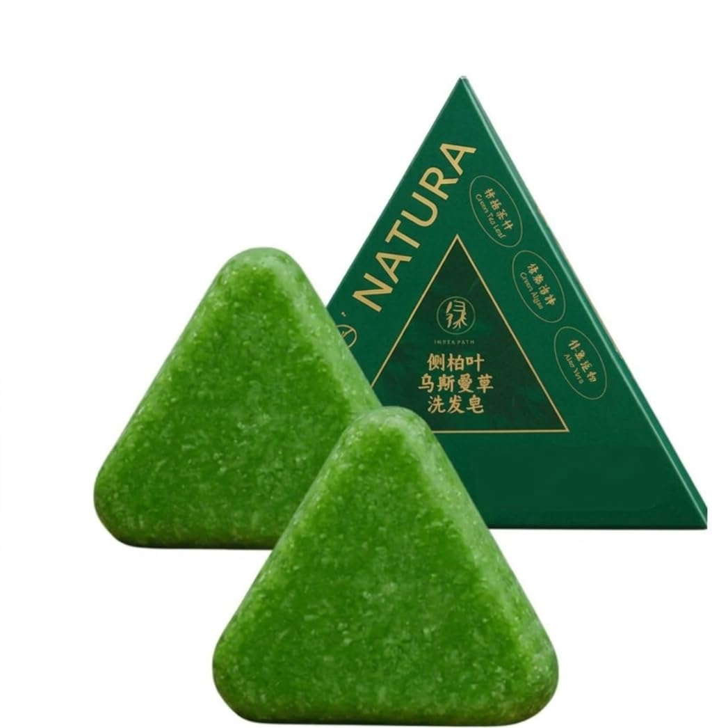 Seven Green Soap, Natural Herbal Cleansing Bar, Triangle Shape, Green, 100g, 2 Count-image-27