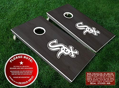 Chicago White Sox Cornhole Decals | 4PC DIY Decal Stickers | Vinyl Decals For Bean Bag Toss Cornhole Board Building and Decorating