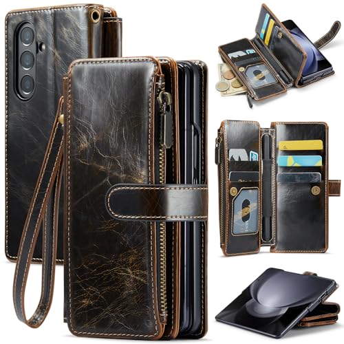 Étui portefeuille pour Samsung Galaxy Z Fold 7 antichoc avec fermeture