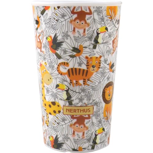 NERTHUS FIH 1319 250 ml Children's Plastic Cup Designed for Little Hands BPA Free, Lions