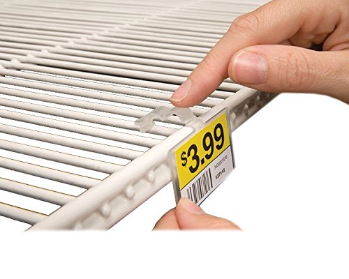 2.25" L x 1.25" H Plastic Cooler/Refrigerator UPC Label Holder Clip Organizer for Double Wire Fridge Shelf - 50 Pack - Thumbnail 6
