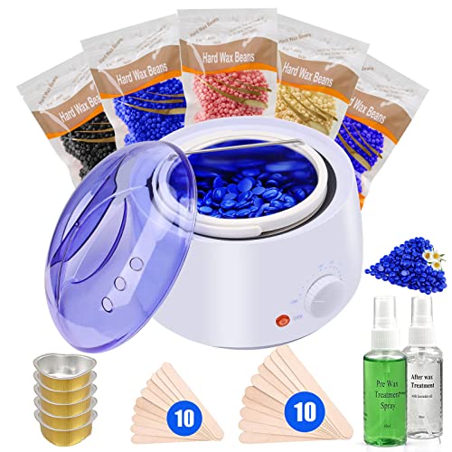 Depiladoras, Personal Care Appliances Cera para Depilar, Cera Depiladora con 500g Perlas de Cera Dura, Kit Cera Española para Depilar para Cejas | Bikini, Piernas, Axilas y Más, Calentador de Cera...