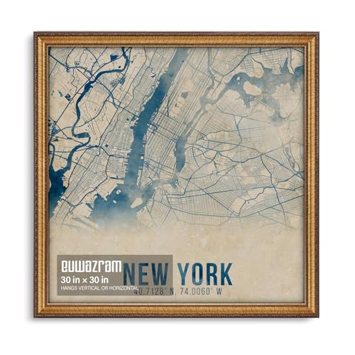 euwazram 30x30 Classic Gold Picture Frame - Single Frame 30 x 30 Ornate Vintage Poster Frame for Wall Decor & Gallery Walls
