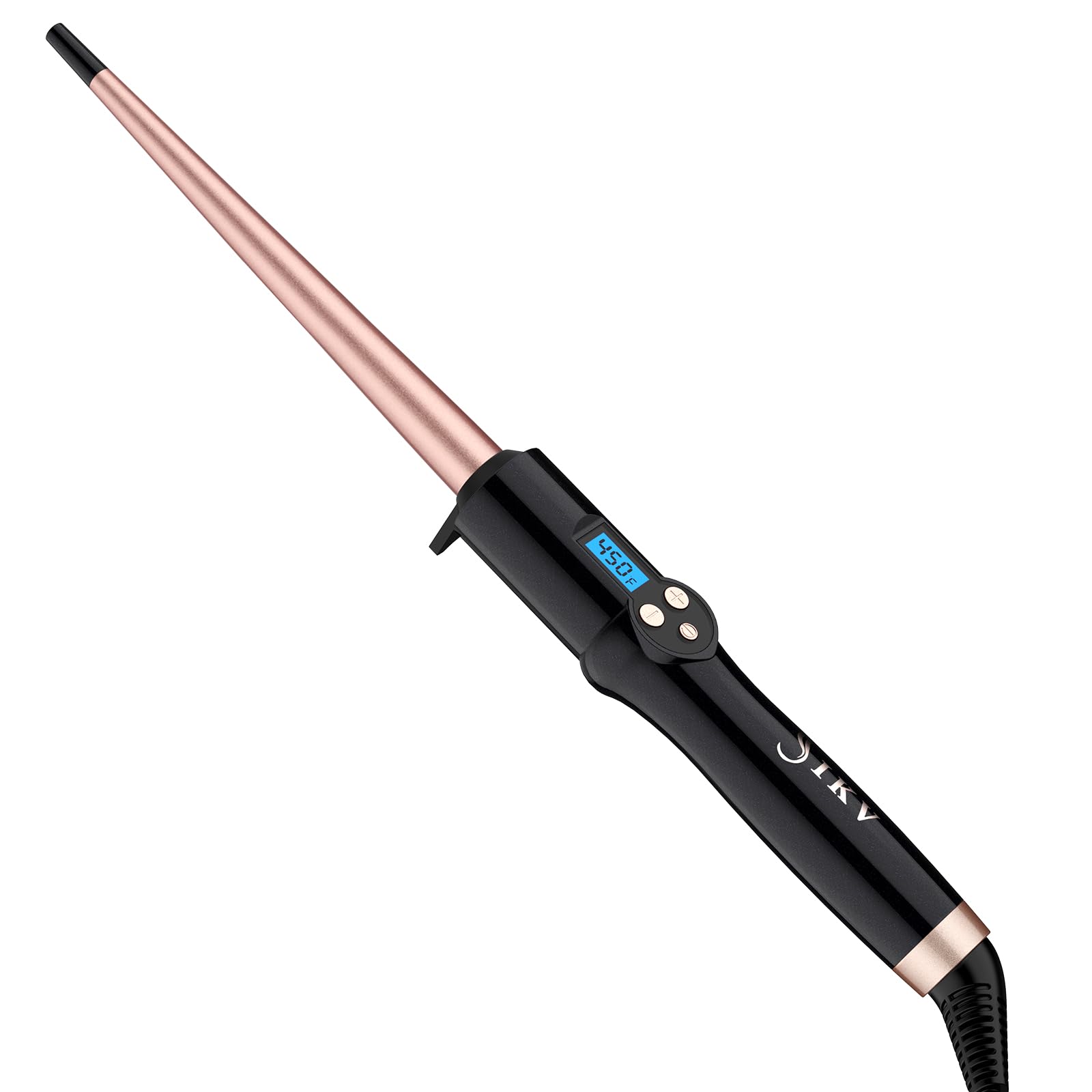 Tapered Curling Wand for Long Hair,3/8-3/4 Inch Curling Iron Ceramic Barrel,Dual Voltage Tapered Wand Iron 0.38" to 0.75",Heat-Resistant Glove(225-450