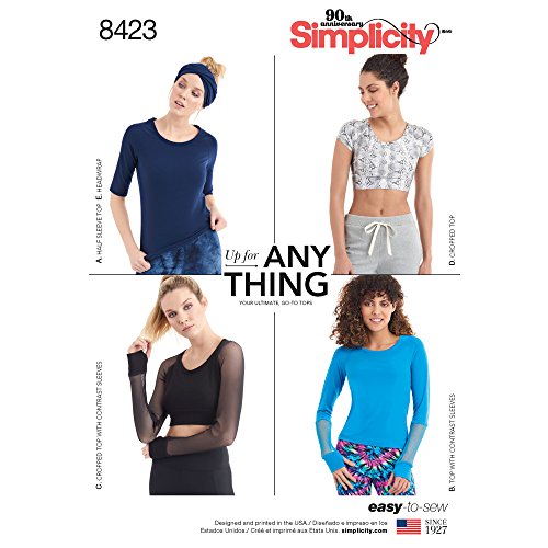 Simplicity Pattern 8423 Misses' Knit Top with Sleeve Variations and Headwrap