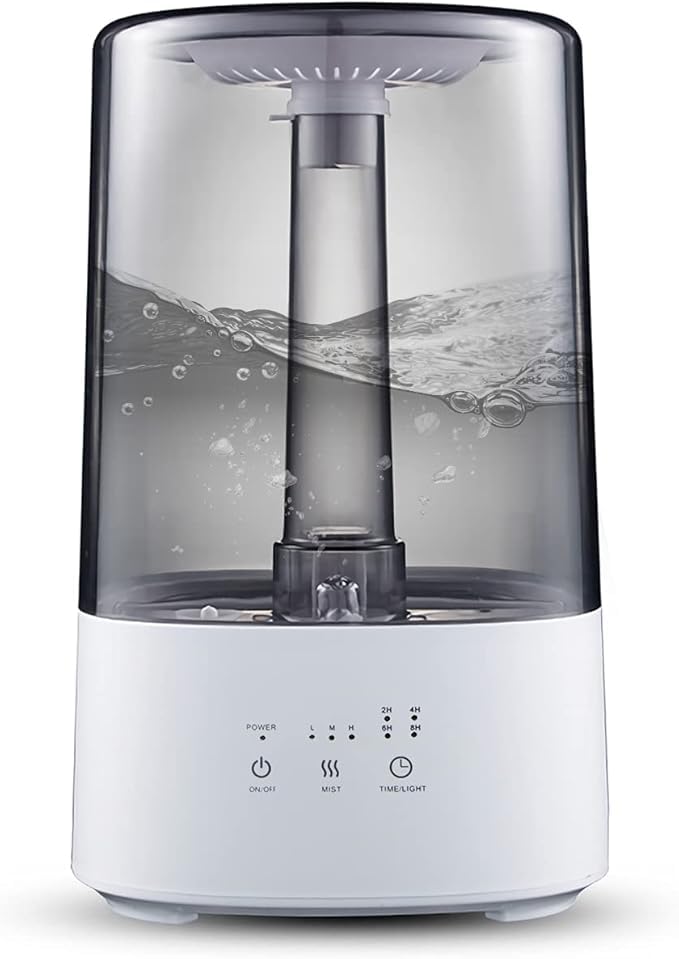 Feelon Top Fill Ultrasonic Cool Mist Humidifier for Bedroom and Large Rooms, Home, Office, Adjustable Mist Output 3.5 Litres Essential Oil Diffuser with Nightlight and Auto Shut-Off