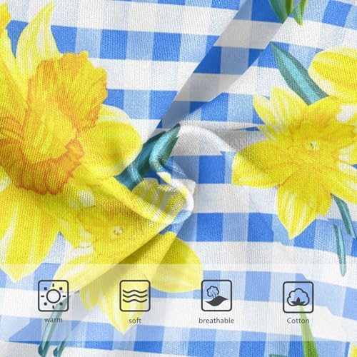 Yellow Daffodil Flowers Checkered Blue Girls Underwear Toddler 2t Cotton Cute Panties Girl Flower Briefs Underpants3