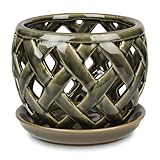 Pennington Lattice Design Pot and Saucer Set for Orchids 6-inch (Bronze)