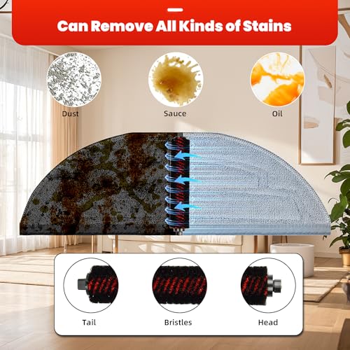 Image of 30 Pack Accessories Kit for Roborock S8 MaxV Ultra Robot Vacuum | 1 Pair Main Brushes, 2 Self-Cleaning Brush, 6 Side Brush, 4 Filters, 4 Round Mop Pads, 4 Long Mop Pads, 6 Dust Bags, 2 Tools