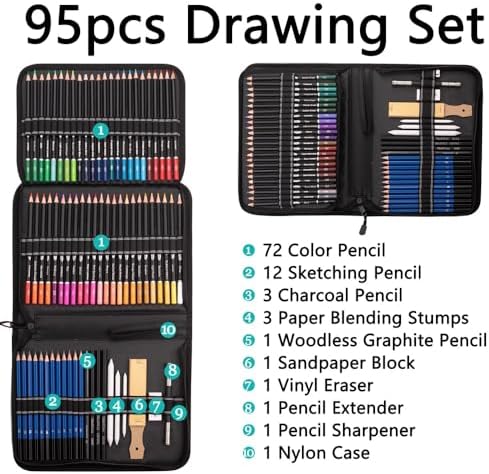 95 Pieces Of Oily Colored Lead Set Art Pencils Sketching Beginners image 5