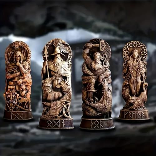 Estatua de Resina de Dioses de la Mitología Nórdica Odin miniatura 3