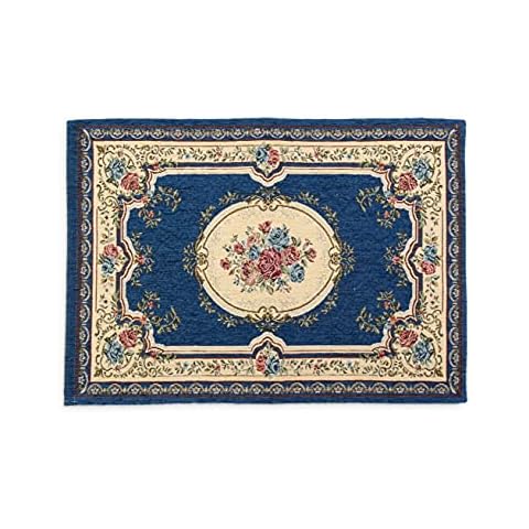 Alfombra HomeLife para Dormitorio de Chenilla en Color Azul Cover