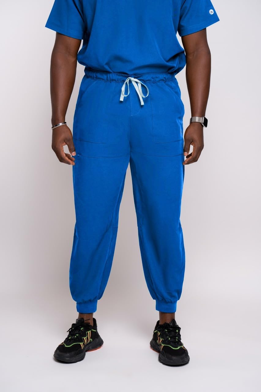 Scrub Men Set, Straight Leg Pant- 5 Pockets with V Neck Shirt, Modern, Short Sleeves, Moisture- Wicking - Image 6