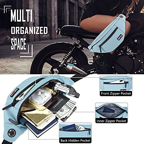 Image of MAXTOP PU Leather Large Fanny Pack Belt Bag with 4-Zipper Pockets Gifts for Enjoy Sports Festival Workout Traveling Running Casual Hands-Free Wallets Waist Pack Crossbody Phone Bag Carrying All Phones