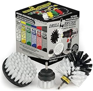 Drillbrush 3 Piece Drill Brush Cleaning Tool Attachment Kit for Cleaning Furniture, Carpet, Chairs, Shower Door Glass – Drill Brush Wheel Cleaner Kit by Drill Brush Power Scrubber by Useful Products