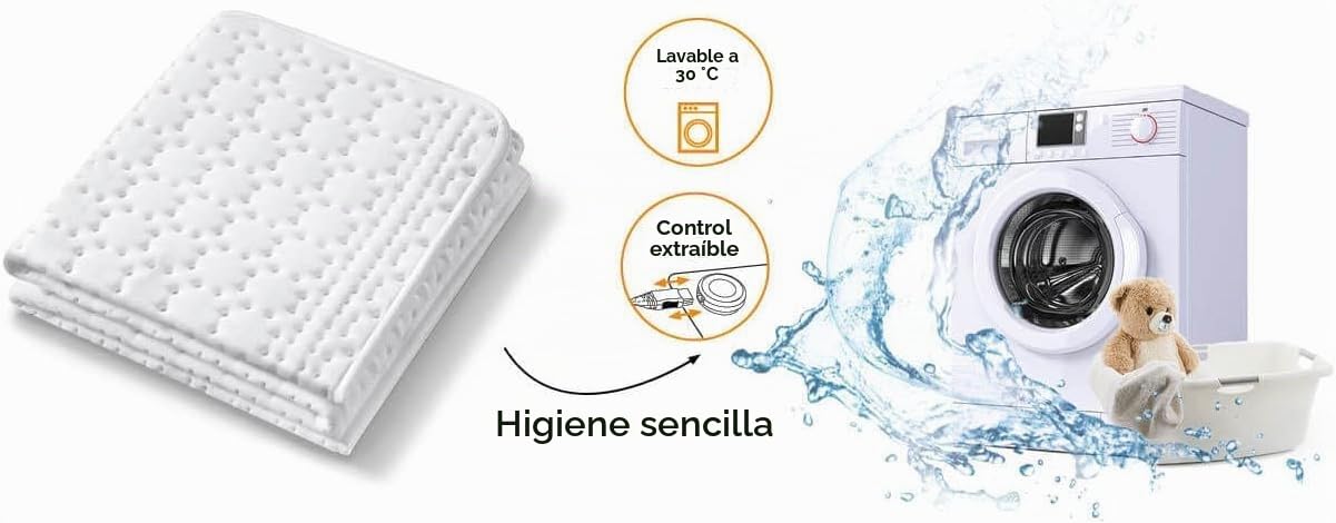 Beurer Almohadilla térmica UB 30, con 3 niveles de temperatura y protección contra sobrecalentamiento, almohadilla térmica acogedora, parte superior de algodón suave y esponjoso, lavable a máquina | Protección contra sobrecalentamiento, almohadilla térmic