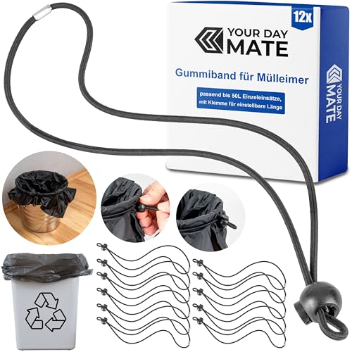 Universal Gummiband für Mülleimer, 12 Pack, passend bis 50L...