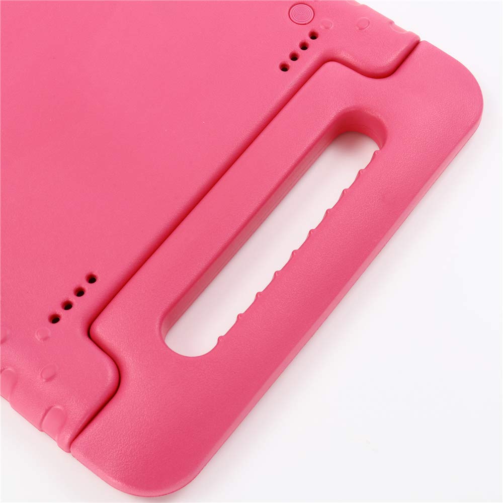Custodia Antiurto Per Bambini Per Huawei Mediapad T5 10″ Con Cavalletto E Impugnatura – Rosa Rossa