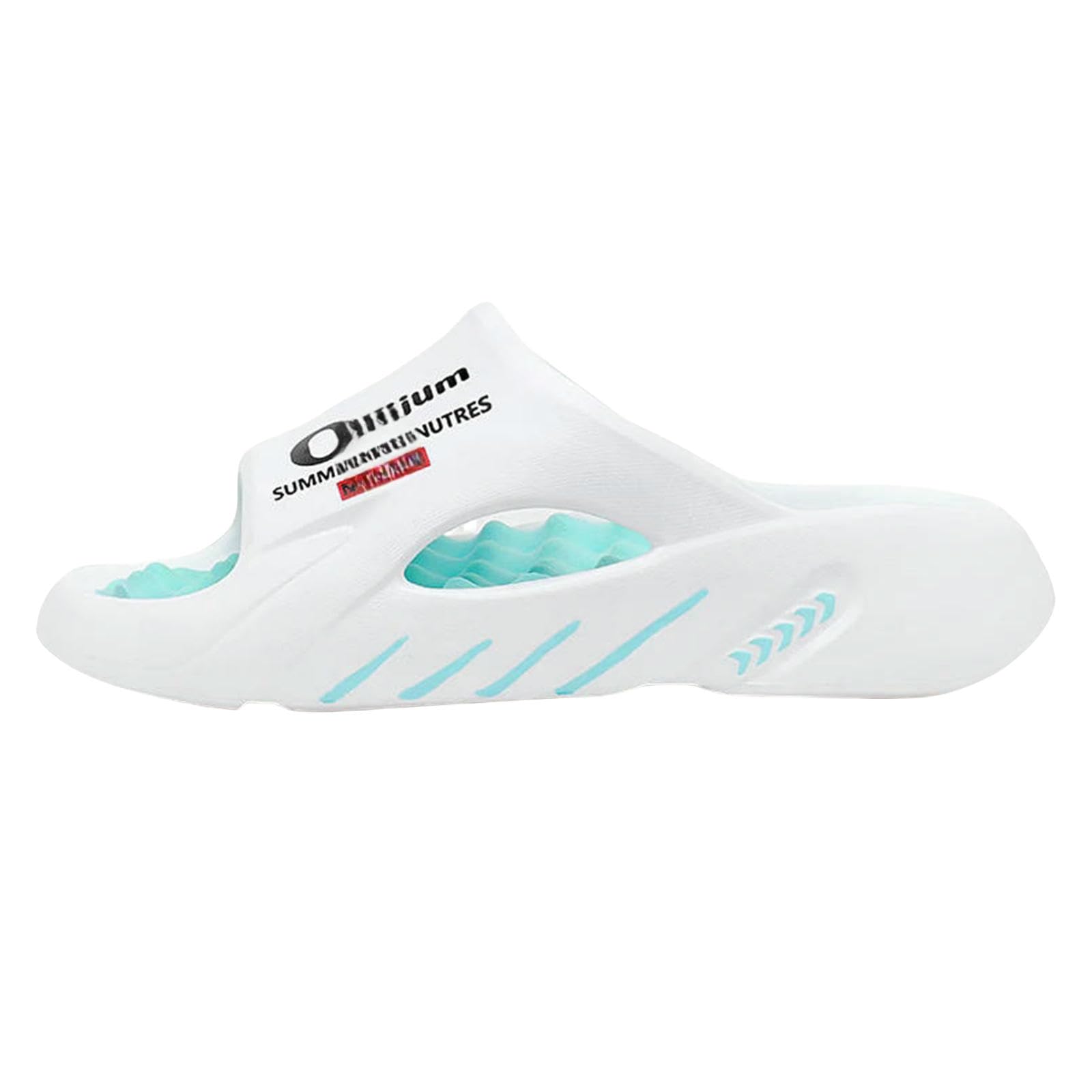 Ciabatte Uomo Slifori di Uomini Slipisti Sandali da Esterno per Esterni Scarpe Casual Shoe Sole Dimensioni Maschili-bianco-blu-42-43