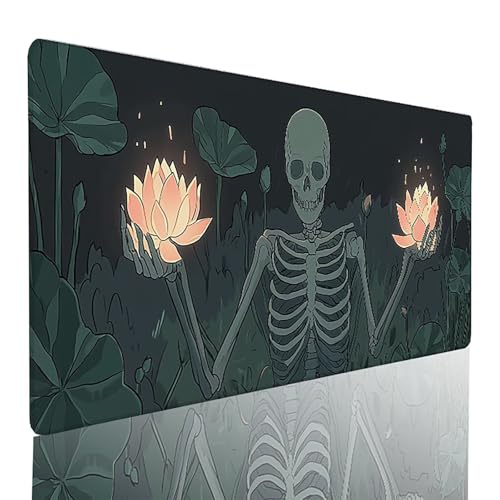 Tapis de souris grand motif lotus noir idée cadeau homme pour bureau