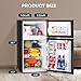 Upstreman 3.2 Cu.Ft Mini Fridge with Freezer, Double Door Mini Fridge, Adjustable Thermostat, Mini Refrigerator for Dorm, Office, Bedroom, Stainless-SD321