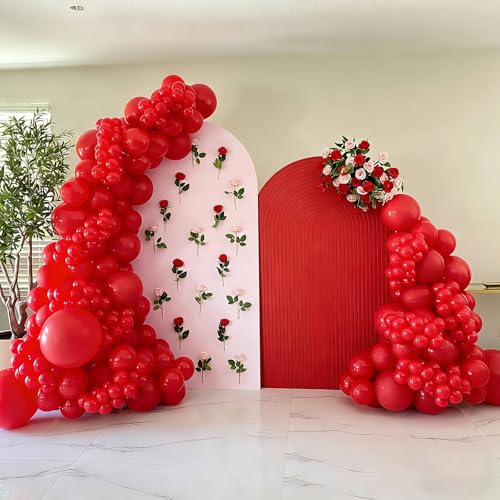 Image of Lukiituke Red Balloons, 55Pcs Red Latex Birthday Balloons with 12in