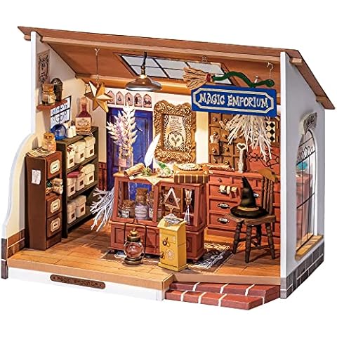 Rolife DIY Wooden Dollhouse Miniature 3D House Kit Craft Kits For Adults (Kiki's Magic Emporium) Cover
