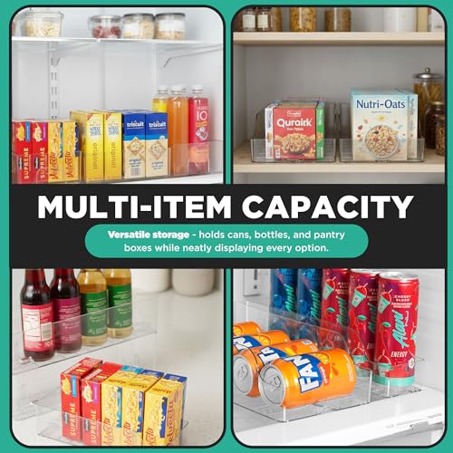 Oizeir Automatic Food Storage Organizer - Clear Pantry Organizer With Automatic Dispenser For Refrigerator - Drink & Food Holder For Fridge - Organizing Rack Kitchen & Pantry (Large) (1-Pack) - Image 7