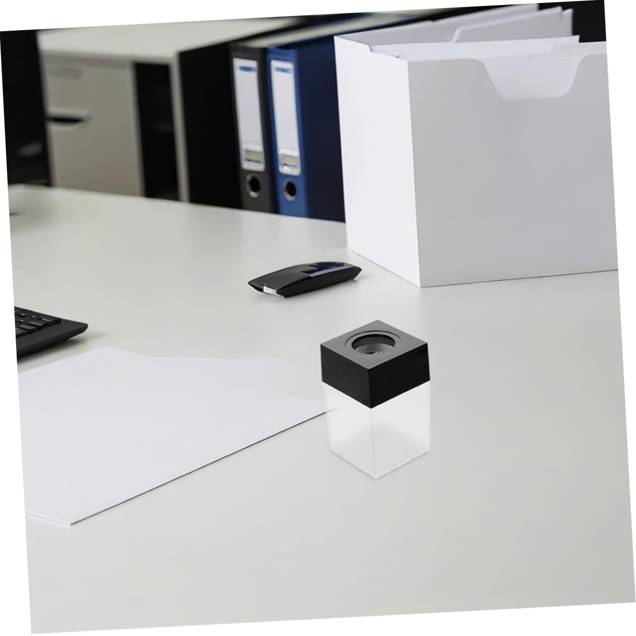 12piezas Caja de Clips Magnéticos de Plástico Soporte Magnético para Clips de Papel Organizador de Escritorio para Oficina Decoración Moderna