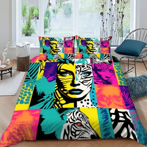 Parure de lit microfibre avec fermeture éclair housse Pop Art