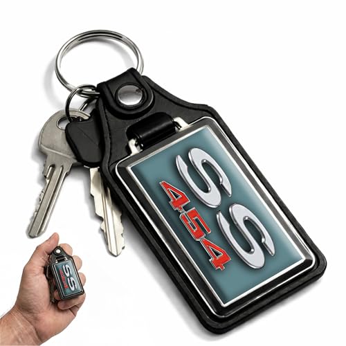 Image of Brotherhood 1970 Compatible with SS 454 Engine Misty Turquoise Emblem Design Key Chain Key Holder Key Ring For Men Heavy Duty Car Key Ring For Men and Women