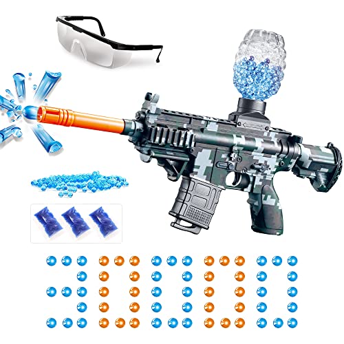 backyard water toys - Water Ball Toy Gun with Goggles and 30,000+ Water Beads - Outdoor Backyard Shooting Toy Game Activities for 12+ Year Old Adult Boys Kids - Ideal Gift for Kids Boys Adult (Blue)