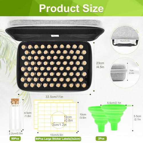 Image of 【80 Slots】 Seed Storage Organizer, Sturdy Seed Organizer Storage Box with Dual Zipper Bag and 84Pcs Label Stickers, Glass Seed Storage Container for Flower Vegetable Plants Garden Seeds Saving