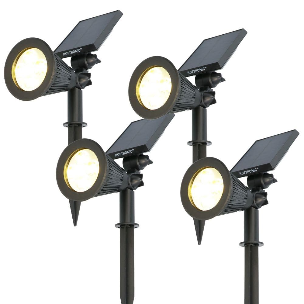 HOFTRONIC - Solar Prikspot Bend IP65 - Luci da giardino impermeabili a energia solare 4 x faretti da terra - Faretti da giardino - Illuminazione da vialetto - Lampada solare invernale con faretto