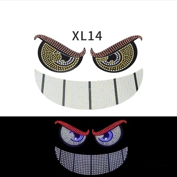Image of AutoBizarre Devil Eyes LED Lights for Car Windshield Led Panel with USB for Car Rear Window Universal for All Cars, Vans, Trucks, etc (Red Blue White)