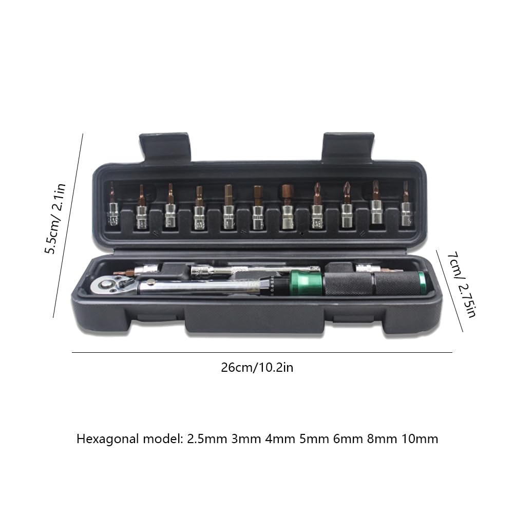 Juego de llaves dinamométricas 15 Uds., herramienta para Micro bicicleta de 0,1 Nm, llave dinamométrica hexagonal/Torx/herramientas de reparación de enchufes de punta cruzada