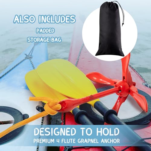 Image of Lounsweer 2 Pack 1.5 /3.5 lb Marine Kayak Anchor Kit Folding Grapnel Anchor Kit Boat Kayak Fishing Accessories for Small Boats Kayaks Canoe Paddle Boards
